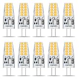 Wenscha G4 LED 3W ersetzt 30W Halogen, 3000K Warmweiß 300 Lumen, 360° Abstrahlwinkel Stiftsockel flimmerfrei, 10er Pack 12V nicht dimmbar (warmweißes, 12v-10pack)