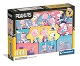 Clementoni Puzzle Peanuts 1000 Stücke, Compact Box - Puzzle für Erwachsene 14-99 Jahre, Geschenk für Mann und Frau, Made in Italy, 37070