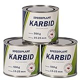 SPEEDPLANT Karbid 1,5 kg (3X 500g) - Carbid Kabit Kabitt karbitt Karbit Karbid Große Feste Steine Körnung 15-25mm - 3 Dosen