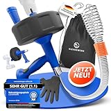 CLEVERWERK Rohrreinigungsspirale 7,5m [Spannfutter] Metermarkierungen Abflussreiniger Spirale Abfluss Rohrreinigung Abflussspirale für Waschbecken, Bad, Küche