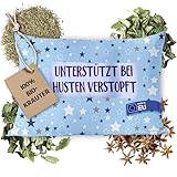 Mommies Natura Kräuterkissen für Kinder – Aromakissen mit Pfefferminze & Thymian – Duftkissen für ruhigen Schlaf – Kopfkissen 50x40 cm – Ab 3 Jahren – Waschbarer Bezug (sternenblau)