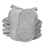 pclapora 6 Stück Spülschwamm Topfreiniger Küchenschwamm, Mikrofaser Schwamm, Langlebiger Doppelseitiger Küchenschwamm Waschbar zum Wiederverwenden, für Geschirr, Küche, Bad, Glas