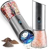 Zolmer 2er set Salz und Pfeffermühle Elektrisch mit Wiederaufladbaren Akkus, Einstellbarem Mahlgrad für Gewürze, Salz & Pfeffer – Robuste und Kompakte Gewürzmühlen