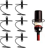 Gokelomg Packung mit 6 An der Wand Montierten Wein Regalen - Rot Wein Flaschen Display Halter mit Schrauben, Metall Wein Regal Organizer
