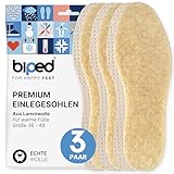 biped 3 Paar Winter Einlegesohlen mit Lammwolle - Warme Sohlen für Schuhe - Extra weiche Schuh Einlagen für Damen und Herren z2389(41)
