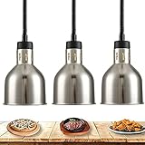 3er-Pack Wärmelampe, Speisewärmer, Wärmelampe mit Glühbirne, 250 W, für Buffet und Restaurant, verstellbare Länge von 75 m bis 165 mm, Lebensmittelheizer für Buffet, 170 mm