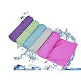 Kühltuch, 5 Pcs Kühlendes Handtuch, Atmungsaktives Mesh Absorbiert Schweiß Und Trocknet Schnel Für Fitness Gym Golf Yoga Laufen Sports Übung Sommer Heißes Wetter Outdoor(30cmx100cm 5 Farben