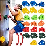 KRUZZEL Klettergriffe Kinder Indoor Bunt 22 Stück 2 Griffe + Schrauben bis 150 kg - Interne und Klettergerüst Outdoor - Zubehör für Kletterwand 25395