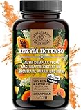 ENZYM INTENSO® Bromelain Kapseln - WICHTIG: Laborgeprüfte Rezeptur mit Bromelain(5000 F.I.P), Papain, Rutin I Ananas & Papaya Enzym I 120 Magensaftresistente Kapseln I SCHEUNENGUT®