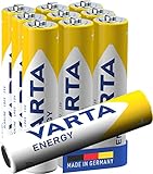 VARTA Batterien AAA, 10 Stück, Energy, Alkaline, 1,5V, Verpackung zu 80% recycelt, für einfachen Grundbedarf, Made in Germany