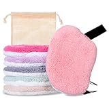 DOPENSPI 6 Stück Abschminkpads Waschbar, Wiederverwendbare Weich Mikrofaser Gesichtstuch Porentiefe Reinigung Kommt Make up Entferner Tücher für Alle Hauttypen