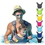 Babytrage - Innovativer Tragesitz für Wasser und Land - Wasserdichter Säuglings-Brusthalter mit verstellbaren Trägern, leichtes Kleinkindgeschirr für Pool & Strand (Grau)
