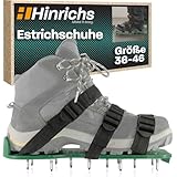 Hinrichs Nagelschuhe - 2x Nagelsohlen in 30x13,3cm & Spikes 25mm - Größenverstellbare Schuhe zur Rasenbelüftung - Estrichschuhe – Rasenlüfter Schuhe - Rasen lüften - Estrich Nagelschuhe