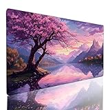 Gaming Mauspad See Mauspad XXL 1000x400mm, Vernähten Kanten Schreibtischunterlage Rosa Mousepad rutschfeste Gummiunterseite Wasserdicht Mauspad Gaming PC Zubehör Mouse Pad für PC, Laptop Büro S8-I