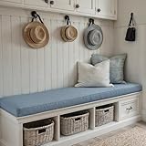 YFHT Bankauflage Nach Maß, Sitzauflage Bank Leinenstoff, Maßgeschneidertes Kissen Schaumstoff für Sitzbank, Eckbank, Fensterbank, Garten, Waschbare Abnehmbarer Bankauflage