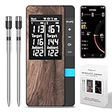 Fleischthermometer Kabellos, Apkezel Bluetooth Grillthermometer mit App, IP67 Wasserdicht Bratenthermometer Kabellos Mit Doppelsonde, Meat Grill Thermometer für Backofen Grill Smoker