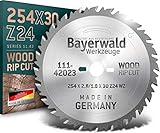 Bayerwald - HM Kreissägeblatt - Ø 254 mm x 2,8 mm x 30 mm | Wechselzahn (24 Zähne) | grobe, schnelle Zuschnitte - Brennholz & Holzwerkstoffe | mit Kombinebenlöchern