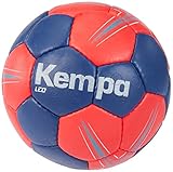 Kempa LEO Handball Trainingsball und Spielball, Handball für Kinder und Erwachsene - strapazierfähig und griffig von Größe 0 bis Größe 3, dunkel blau/lighthouse rot