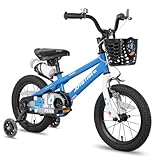 JOYSTAR Pluto Kids Bike 12 Zoll Kinderfahrrad für Jungen Mädchen im Alter von 2-4 Jahren, Kinderfahrräder mit Stützrädern, blau
