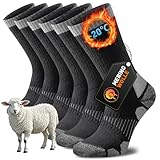 Niorasen Merino Wandersocken Herren Damen, Thermosocken Outdoor Socken Trekkingsocken, Merinowolle Warme Wintersocken, Sportsocken Laufsocken Atmungsaktiv Anti-Blasen 3 Paar