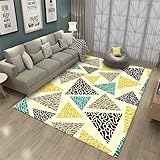 ROSURUG Läufer Teppich Deko Jugendzimmer Mädchen Farbe Dreieck geometrisches Design Wohnzimmer Teppich modernen Stil kann angepasst Werden 160X230cm Antirutschmatte