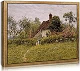 TOARTi Vintage Leinwand Bilder mit Rahmen,30x40cm Klein Wandbilder Wohnzimmer,Natur Rustikale Landschafts Bild,Wanddeko Schlafzimmer Gemälde Badezimmer Büro Zimmer Esszimmer