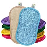 Surfela 6 Stück Spülschwamm Groß Putzschwamm Küchenschwamm Waschbar, 15×9×2cm Schwämme Küche, Spülschwamm Nachhaltig Mikrofaser Doppelseitenschwämme Topfreiniger für Geschirr, Küche, Bad, Glas