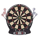 DEMA Elektronische Dartscheibe – Dartspiel mit LCD-Display, inkl. Pfeile & Ersatzspitzen, Dartboard für Zuhause