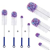 Qualitative Flaschenbürste [4er Set] Rückstandslose & Kratzfreie Reinigung, Innovativer Baumwollkopf für kratzfreie Reinigung, Reinigungsbürste geeignet für alle Flaschen