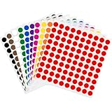 JEFURE 3000 Stück Runde Klebepunkte, 10mm Bunt Selbstklebende Punktaufkleber, Etiketten Markierungspunkte, Farbcodierung Aufkleber für Büro, Schule und Zuhause (10 Farben)