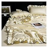 OPIGJUFD Kühlende Decke Gerüschte Sommer-Kühldecke, Gewaschene Seide, maschinenwaschbar, Sommerdecke, Doppelbett, klimatisiert(Style 1,Only Quilt150x200cm)