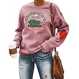 Damen-Sweatshirt „Griswold's Tree Farm“, mir rotem Herz, Weihnachten, Familie, Grafik, ästhetisch, Roségold, XXL