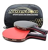 Senston Professional Tischtennisschläger 2-Spieler-Set mit Ping-Pong-Schlägertasche, Pro Tischtennis schläger perfekt für Beginnen, Fortgeschrittene, Familienaktivitäten und Sportclubs