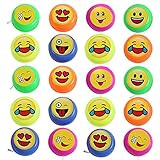 Zuzer YoYo Kinder 20PCS Jojos Kunststoff Yo-Yos Mini Jo Jo Balls,Anfänger Schnur Trick Ball Yo Yo für Kindergeburtstagsgeschenke Partys Feiern(Zufälliges Emoticons Muster)