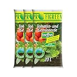 Profigreen Tomatenerde torffrei mit nachhaltigem Langzeitdünger - Gartenerde mit Natur Dünger für Tomaten & andere Gemüsesorten - Pflanzerde mit Bodenhilfsstoff für Tomatenpflanzen (60 Liter)