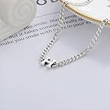 S925 Sterling Silber Trendy Dicke Kette H Buchstabe Dreidimensionales Anhänger Nische Set Armband Halskette