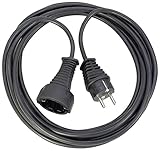 Brennenstuhl Qualitäts- Kunststoff-Verlängerungskabel mit Schutzkontakt-Stecker und -Kupplung (Verlängerungskabel für innen mit 10m Kabel) schwarz