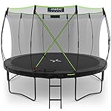 KINETIC SPORTS Trampolin Outdoor 366 cm 'Ultimate Pro' – TÜV Rheinland geprüft, Designed in Germany, Fiberglas Netzstangen, AirMAXX Technologie, Premium Gartentrampolin Kindertrampolin, Schwarz