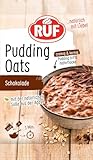 RUF Pudding Oats Schokolade, Haferflocke trifft Pudding mit Schokotropfen und Kakaonibs, ohne Zucker, nur mit Süße der Agave, 1 x 64g