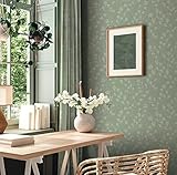 A.S. Création A.S. Création Nara Vliestapete mit floralem Muster 0,53 x 10,05 m – Grün, Hellgrün – Blumentapete mit Blättermotiv Made in Germany – 387473