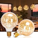 Aigostar - LED-Lampe E27 G95 Vintage 1.2W, Warmweißes Licht 2500K, 50 Lumen, Dekorative Glühfaden-Globuslampe aus Kupferdraht im Vintage-Edison-Stil, Retro-Vintage-LED-Lampe, Nicht dimmbar, 2er-Pack