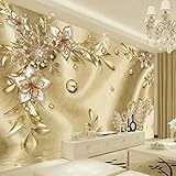 3D Blumenschmuck Brokatmuster Hintergrund Wanddekor Tapete Für Wohnzimmer Wohnkultur 3D Tapete Effekt Tv Sofa Die Fototapete Wandbild Wohnzimmer Schlafzimmer-430cm×300cm