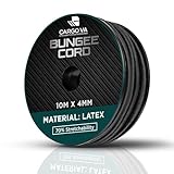 CargoVA Gummiseil 4mm 10m schwarz - Expanderseil 70% Dehnung - Wetterfestes Spannseil für Anhänger, Sonnensegel, Planen UVM