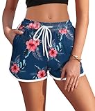 AI'MAGE Damen Badeshorts Badehose mit Kurzliner Schnelltrockner Damen Bikinihose S
