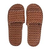 BESPORTBLE 1Paar Flache Rattan Hausschuhe für Damen Herren Bequeme Sommer Slipper mit Rutschfester Sohle für Täglichen Gebrauch Umgebungen