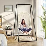 loyliawa Hängemattenstuhlständer, A-förmiger Schaukelrahmen, robuster faltbarer Hängemattenrahmen, Metallschaukelständer für drinnen oder draußen, 100 kg Kapazität, Schaukelstuhl nicht im Lieferumfang