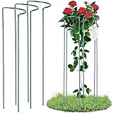 KADAX Pflanzenhalter, 3 Stück, Pflanzenstütze aus Stahl, halbrunde Rankhilfe für Pflanzen, Garten, wetterfester Blumenhalter, Staudenhalter, Strauchstütze, Blumenstütze, freistehend (Höhe: 115 cm)