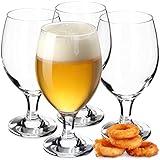 KADAX Biergläser Set, Bierseidel aus Glas, Biertulpen, Weizengläser für dunkles und helles Bier, Craft Bier-Gläser, Bierkrug, Pilsner Glas, Bierglas, Bier Pokal (400 ml, 4 Stück Transparent)