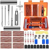 CYJJYZ 64 Pcs Reifenreparaturset,Reifen Reparaturset Auto,Tragbares Autoreifen Reparaturset,Reifen Reparatur Set,Reifen Flickset Auto,Autoreifen Flickzeug Pannenset für Auto,LKW,Traktor,Motorrad