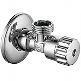 Spindel-Eckventil 1/2' x 3/8' mit Dichtkegelventil & Drehknopf – Verchromtes Messing, für Warm- & Kaltwasser, langlebig & präzise regulierbar